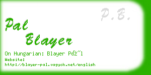 pal blayer business card
